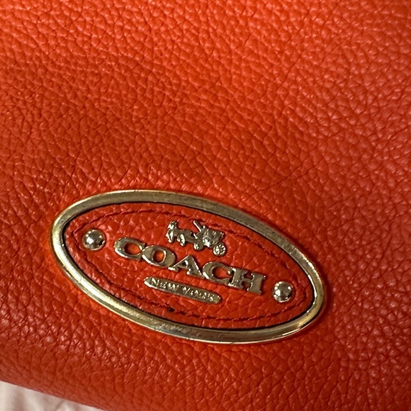 Coach Vibrant Orange Edie Leather Shoulder Bag - Picture 7 of 16